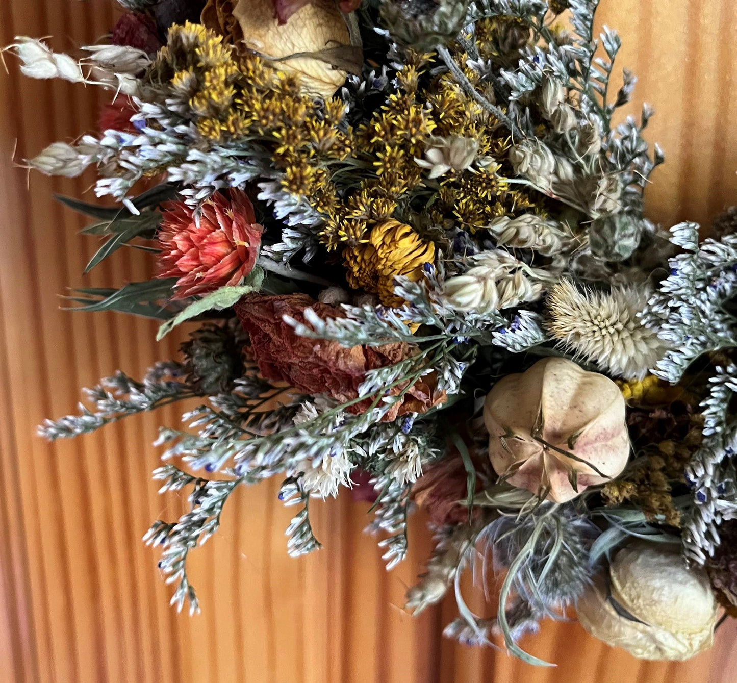 8" Dried Flower Wreath - Grapevine base